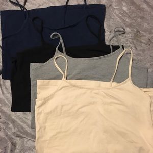 4 Tank Tops Spaghetti Strap Sz 8-10 Medium